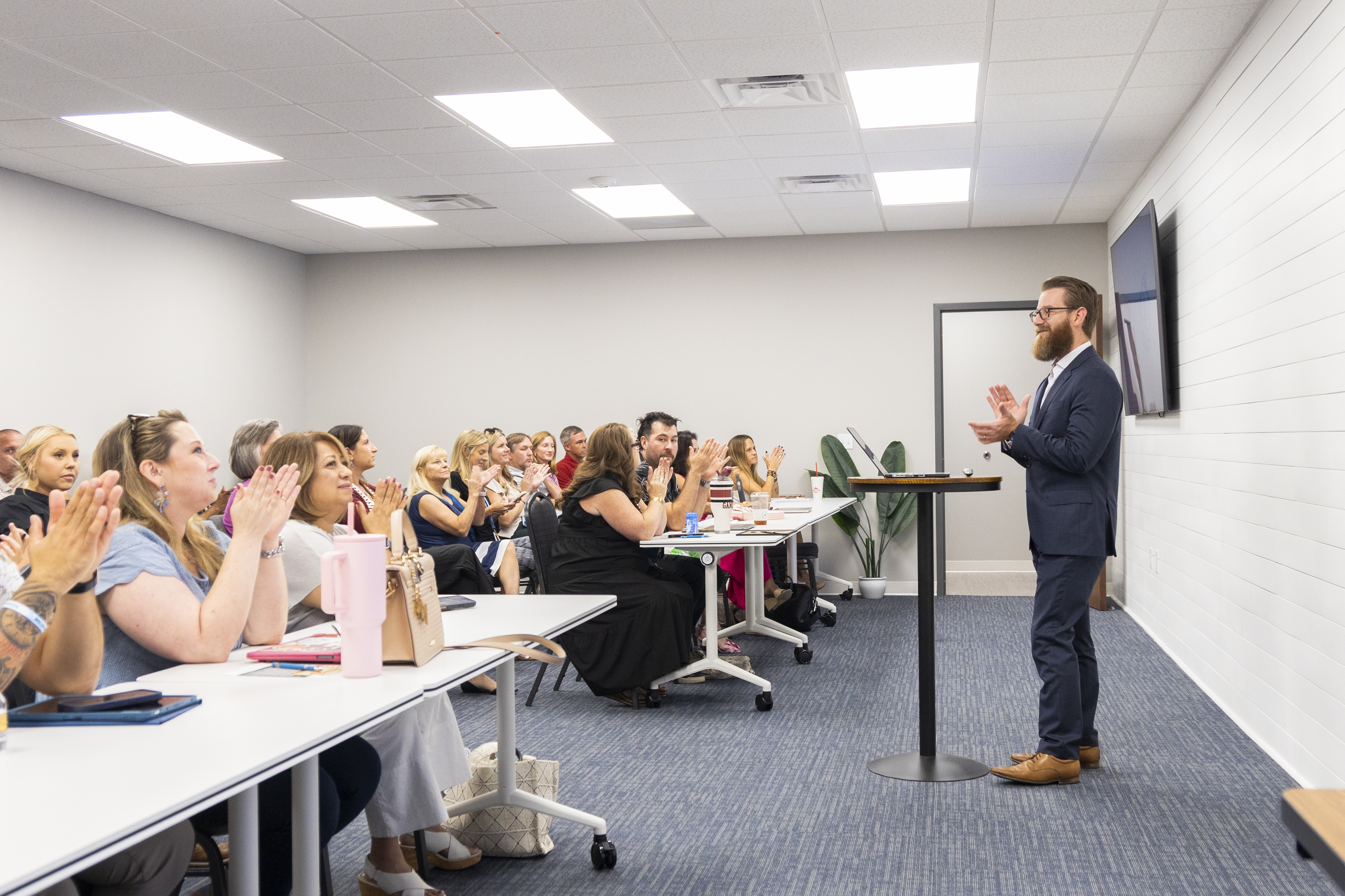 The training room at Bluefield's Greenville, SC office