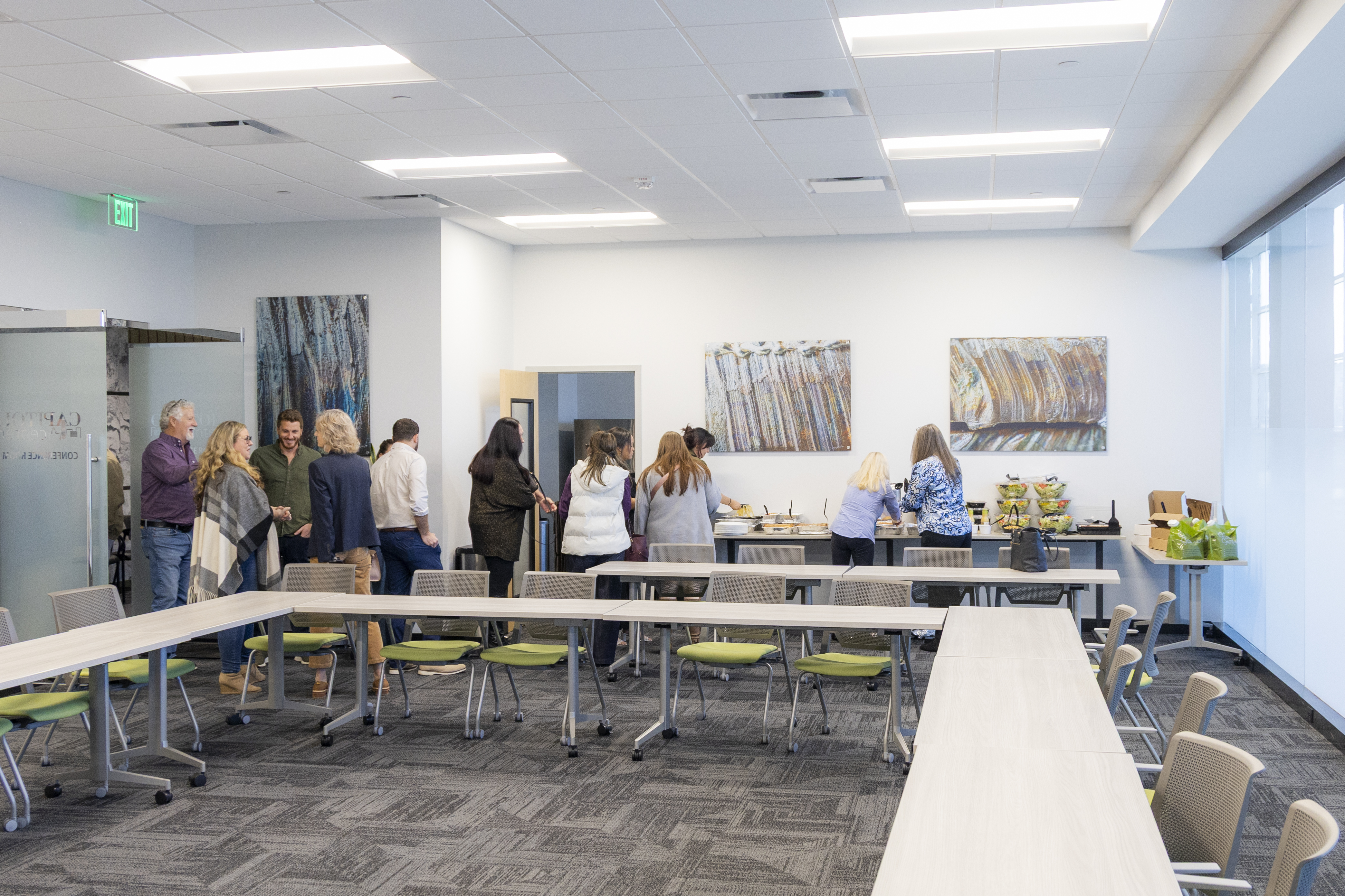 The training room at Bluefield's Columbia, SC office