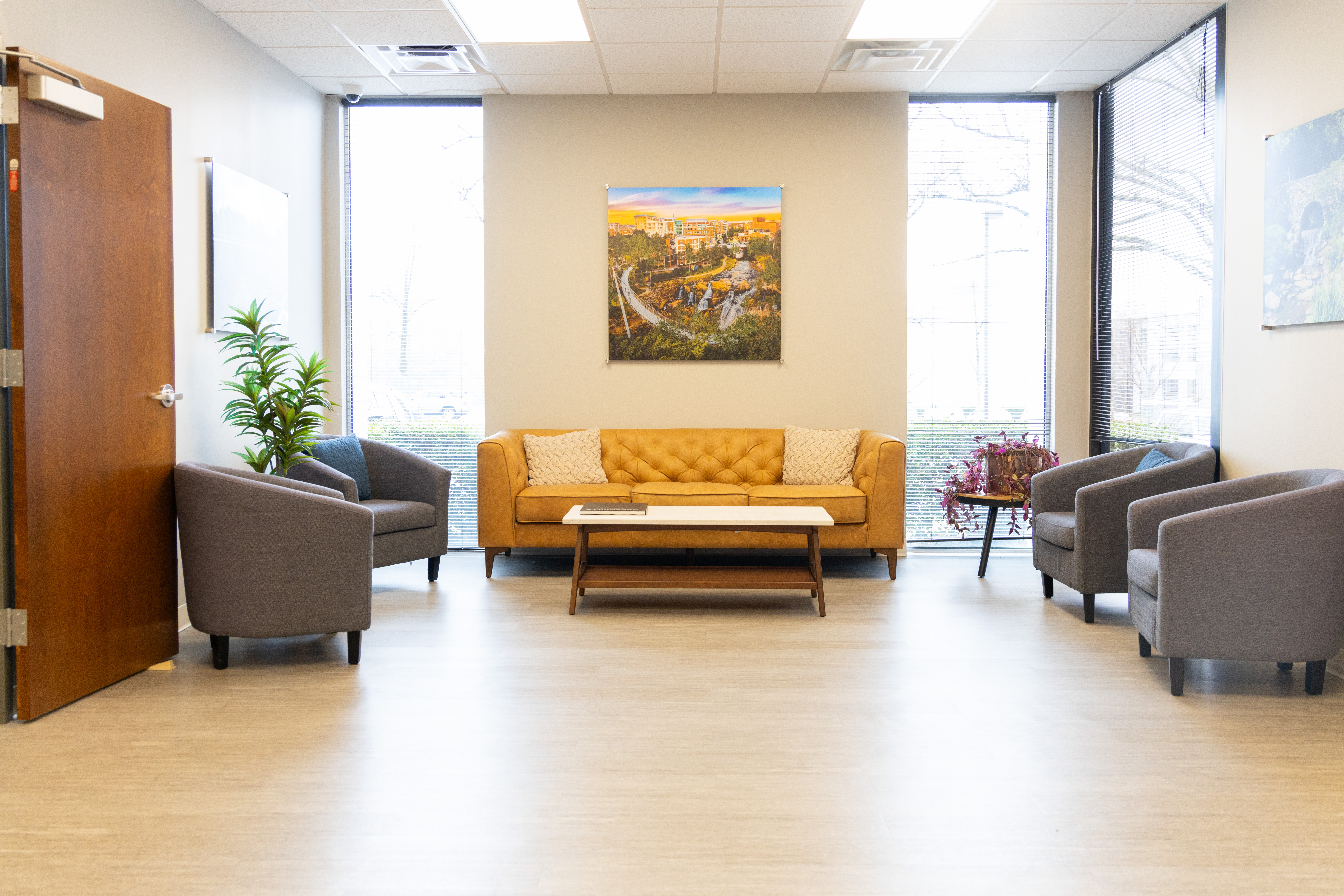 The lobby of Bluefield's Greenville, SC office
